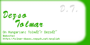 dezso tolmar business card